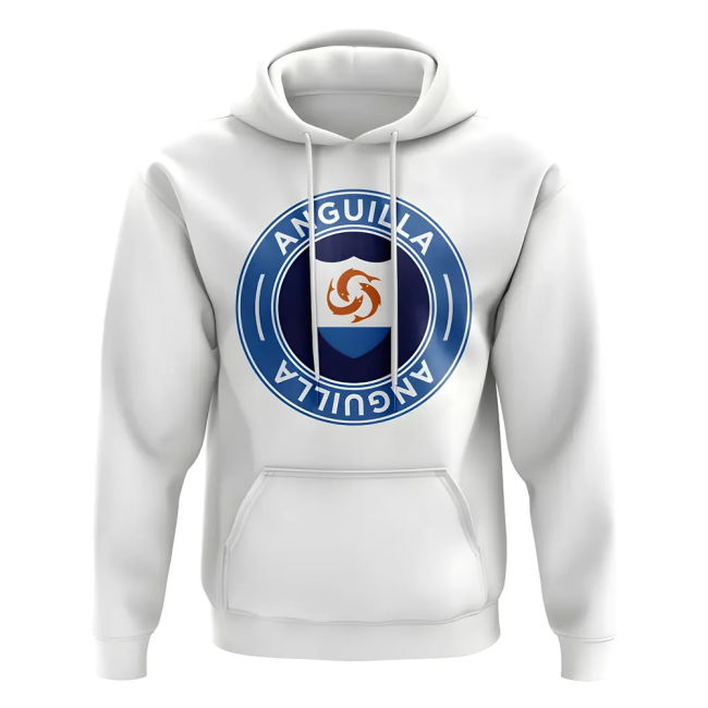 Top-Tier Anguilla Football Badge Hoodie (White) Premium-Quality