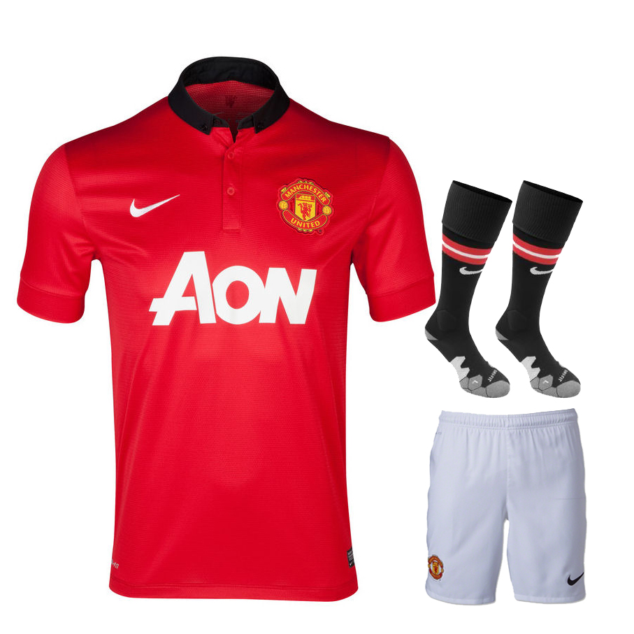 13-14 Manchester United Home Whole KitShirtShortSocks - Official