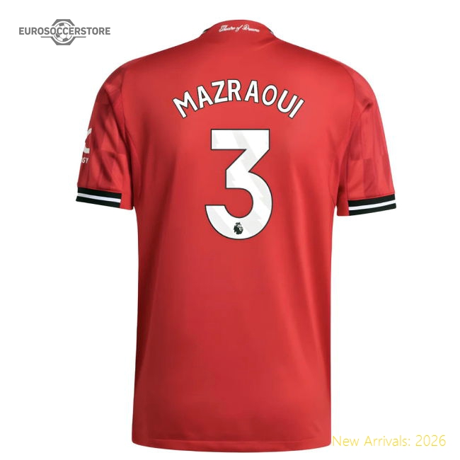 Premium-grade 2025-2026 Man Utd Authentic Home Shirt (mazraoui 3)