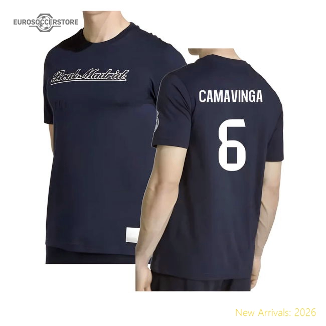 Fan-Favorite 2025-2026 Real Madrid Us Tee (Navy) (Camavinga 6)