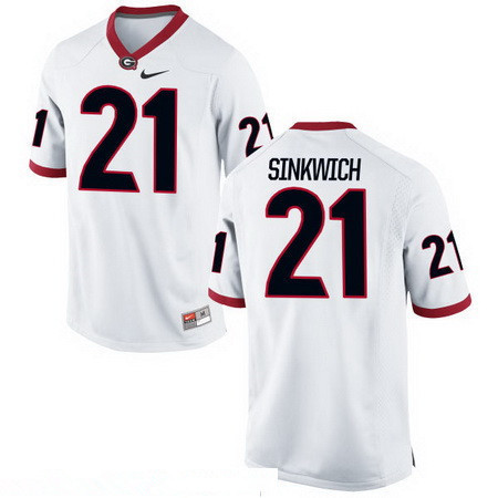 Men's UGA Bulldogs White 2016 embroidered Frank Sinkwich #21 game day