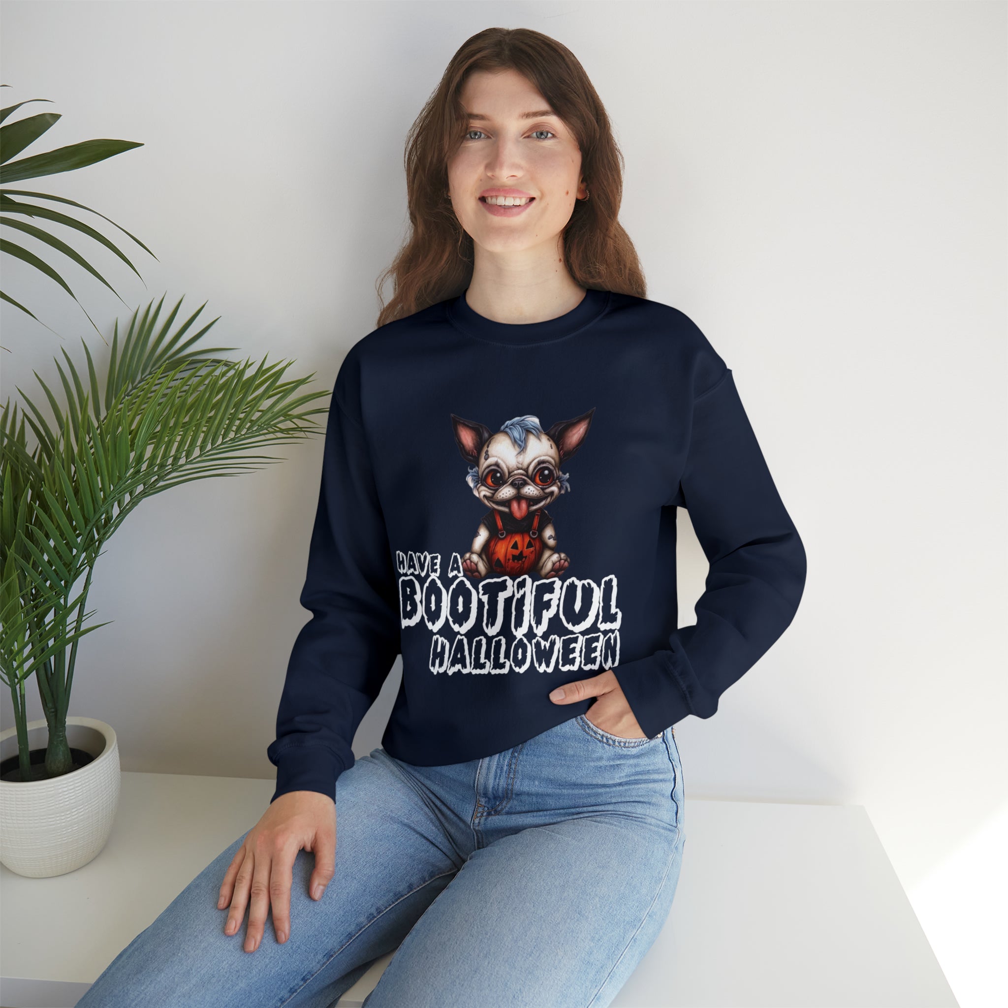 Minimal-Aesthetic Bootiful Halloween Unisex Sweatshirt for Pet Durable