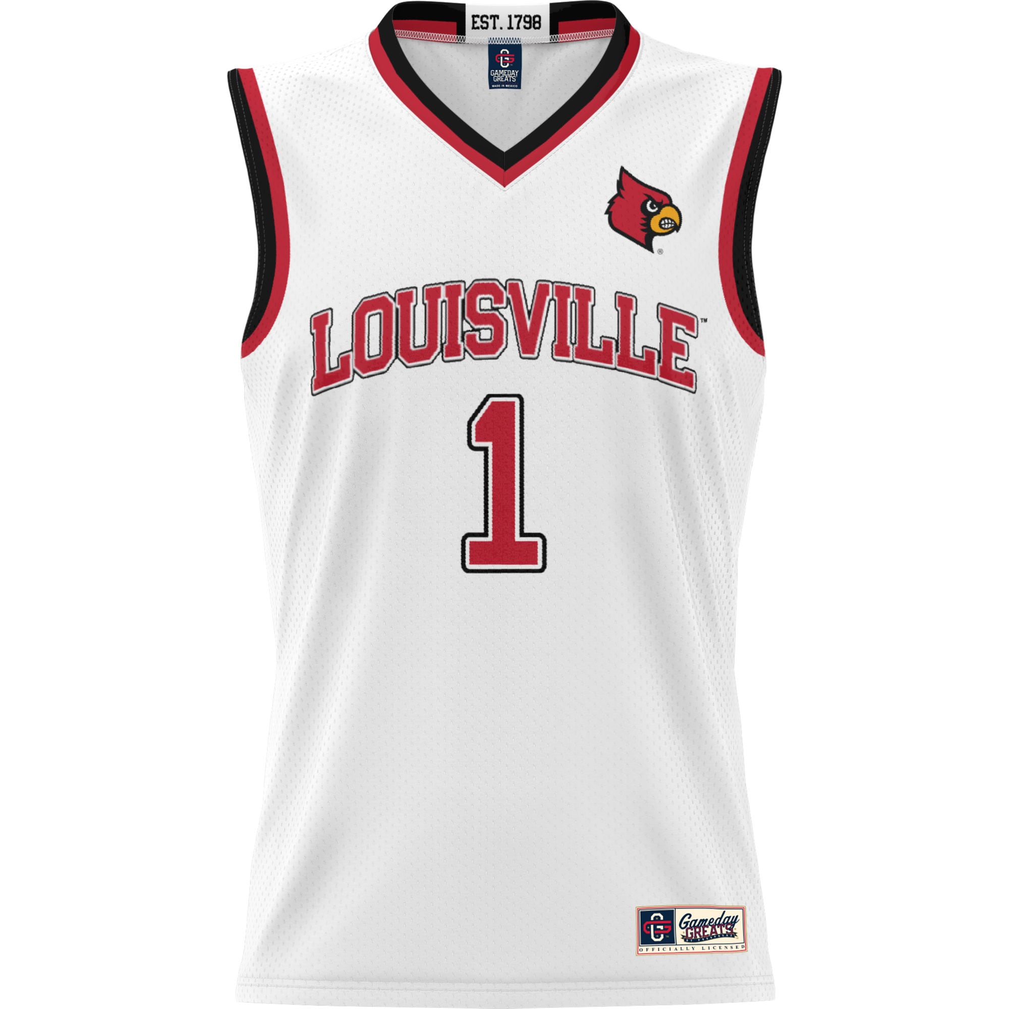 [DDG] Louisville Cardinals GameDay Greats Youth Lightweight Basketball Jersey - White