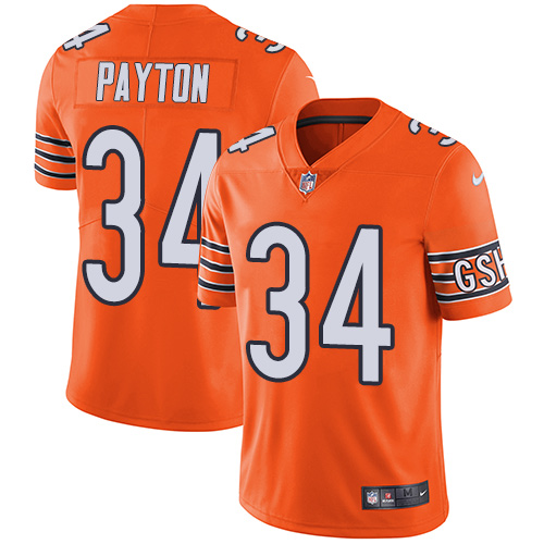 NFL CHI Bears #34 Walter Payton Limited Orange Jersey - Fan Favorite