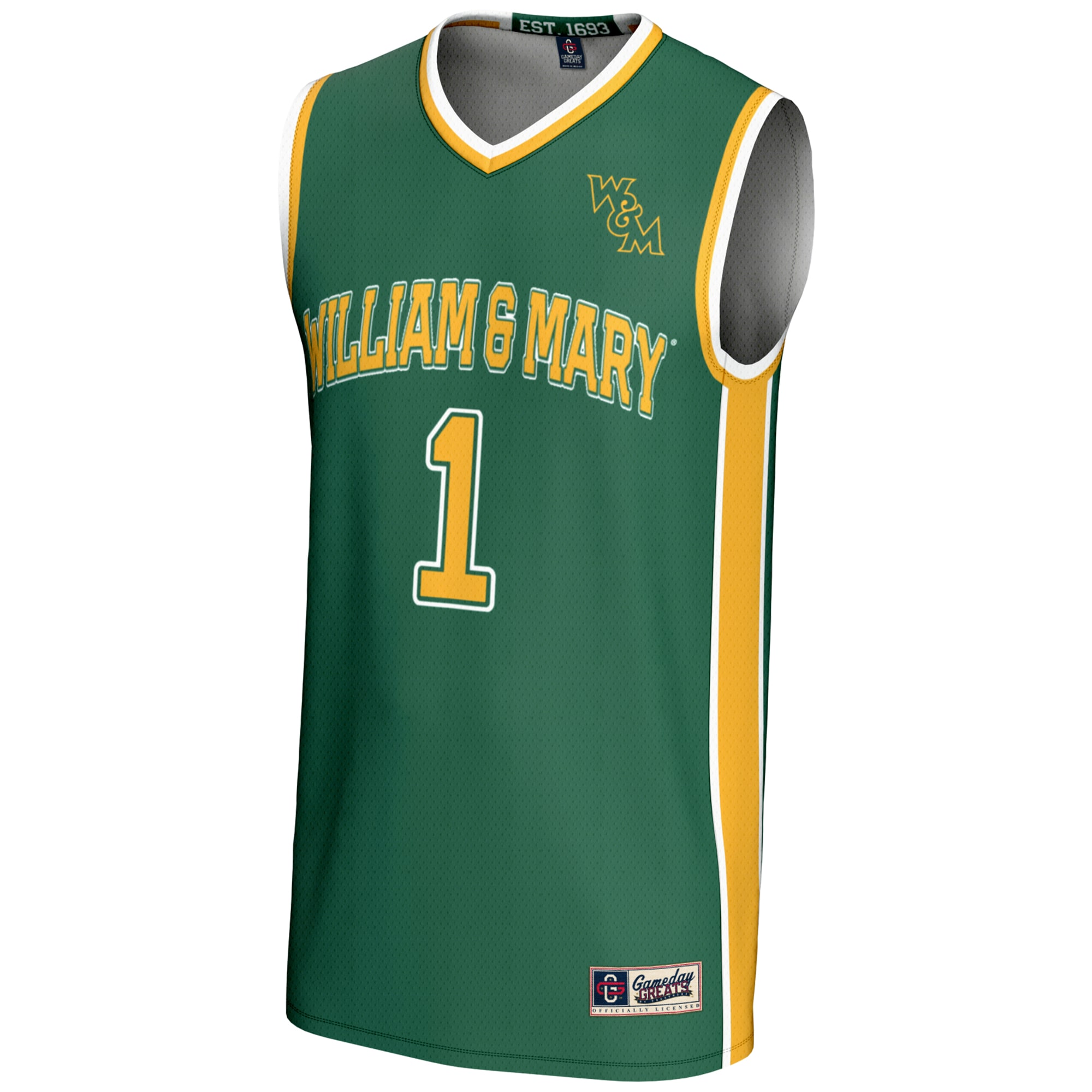 [NJP] William & Mary Tribe GameDay Greats Unisex Lightweight Basketball Jersey - Green
