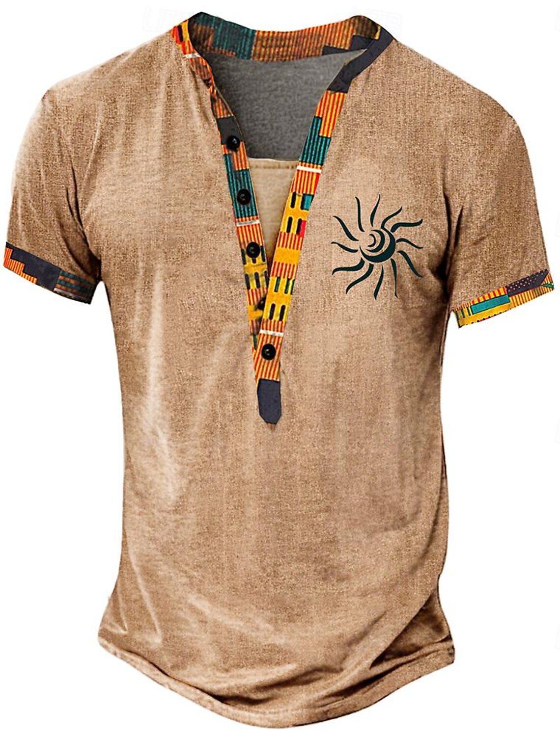 Men's Graphic Geometric Pattern Shorts Summer Beach Mid Waist Designer