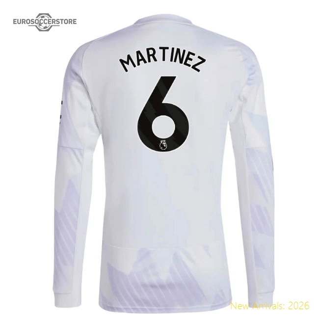 Authentic 2025-2026 Man Utd Long Sleeve Away Shirt (martinez 6)