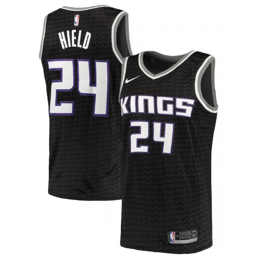 Game Day High-Quality Men's Kings #24 Buddy Black Basketball Jersey