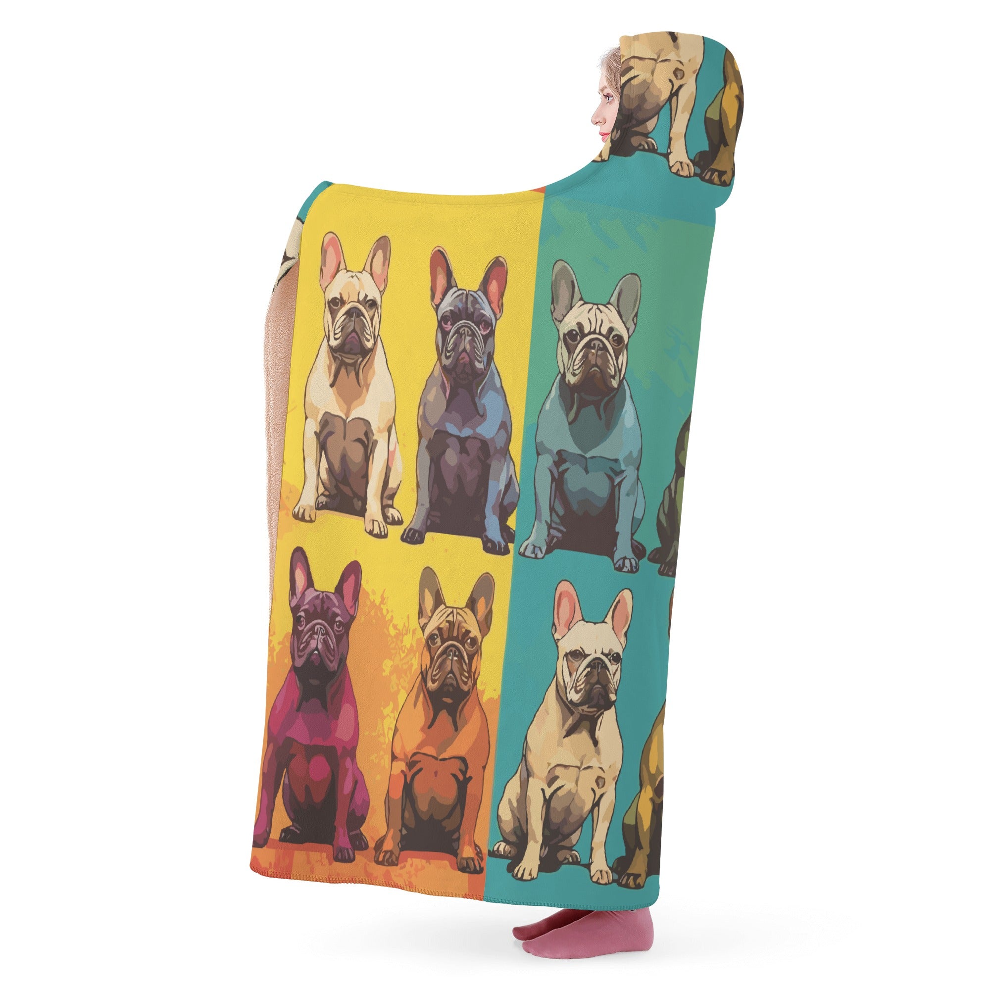 Premium I Love Colors - Comfy Hooded Blanket Everyday Use