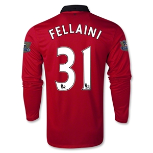 13-14 Manchester United 31 FELLAINI Home Long Sleeve Jersey Shirt -