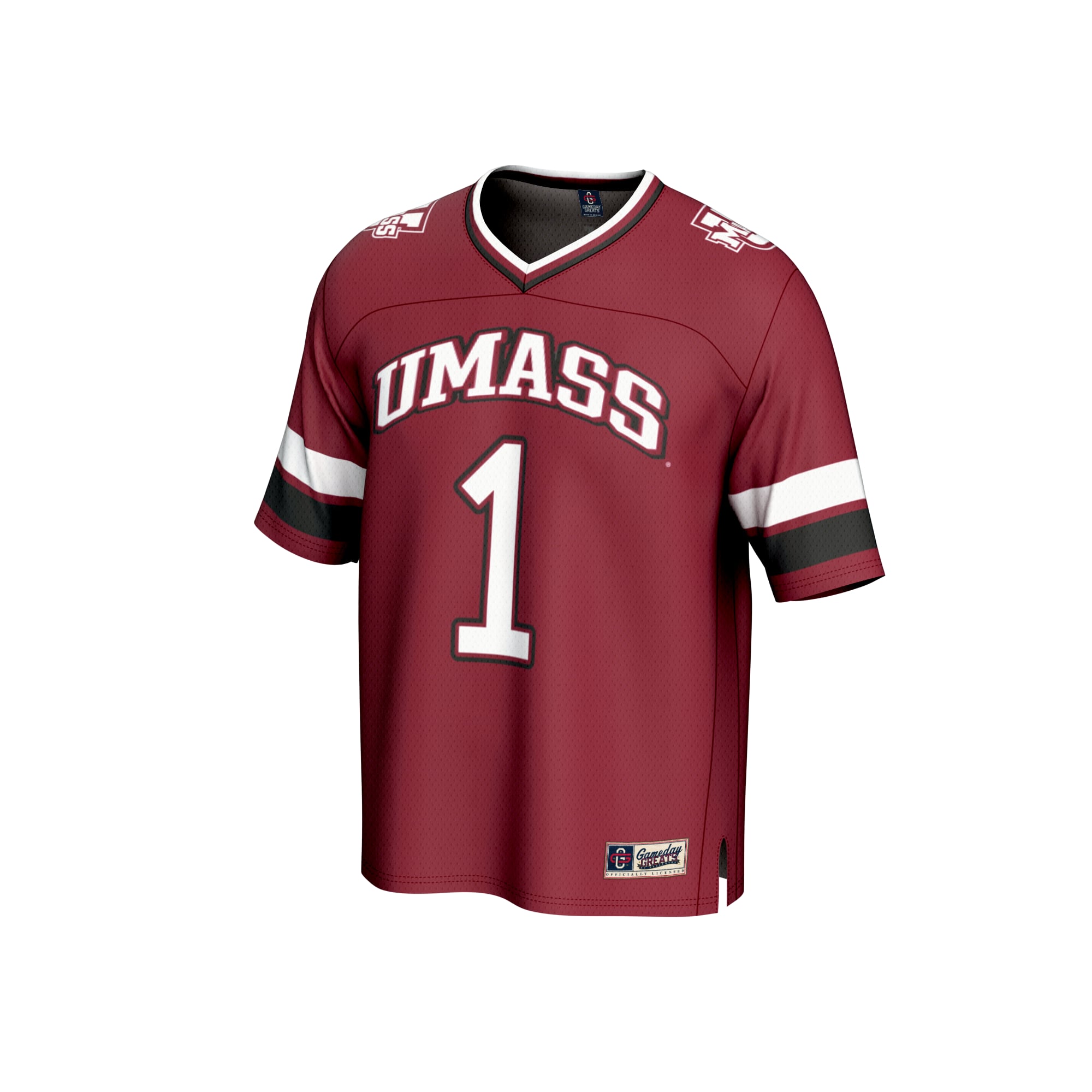 #1 Maroon UMass Minutemen Lightweight Collegiate Football Fashion Jersey
