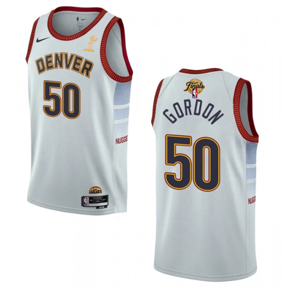 Durable 50 Denver Nuggets White Jersey - - Fan Favorite