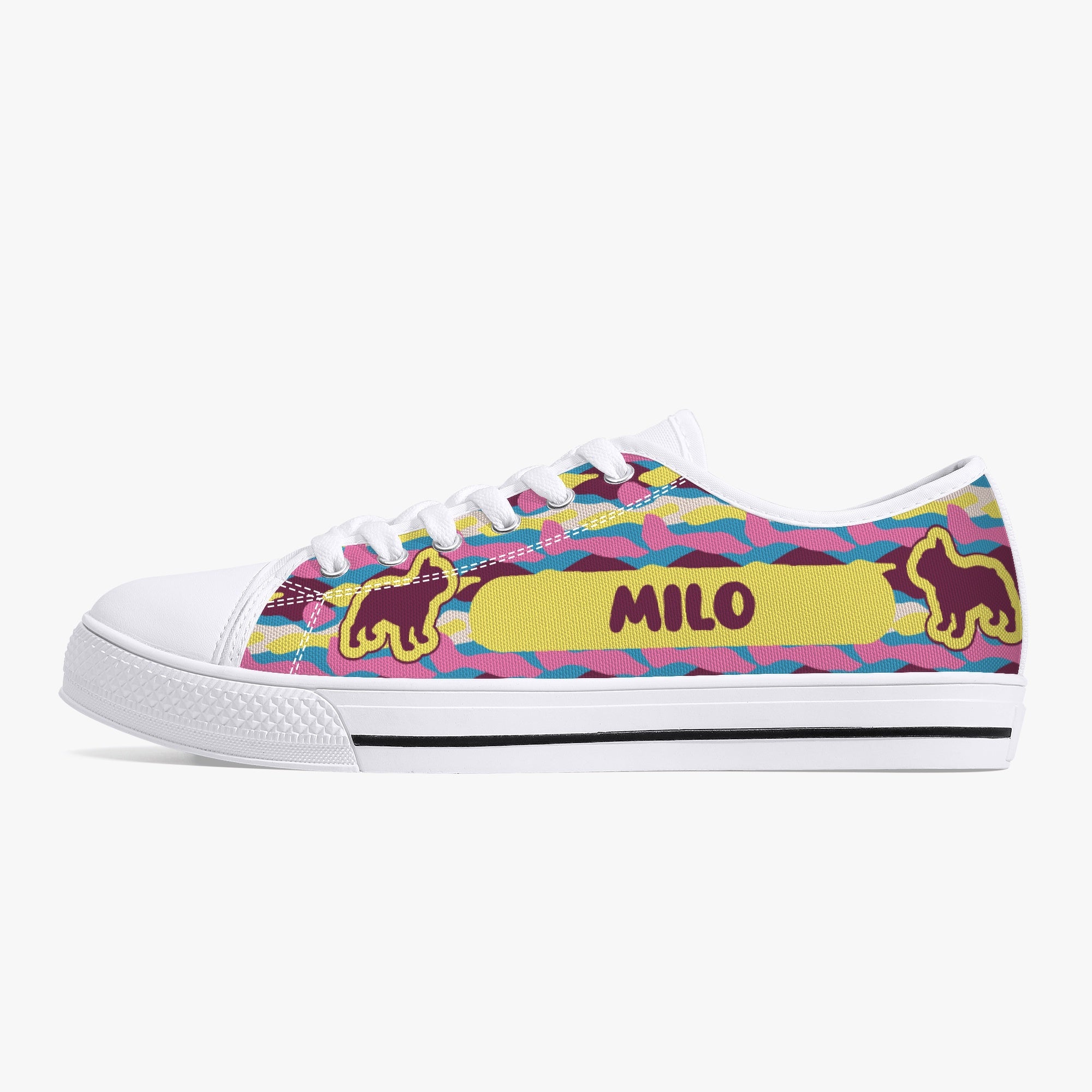 Pet-Lover Milo - Personalized Classic Low-top Canvas Shoes as a Gift