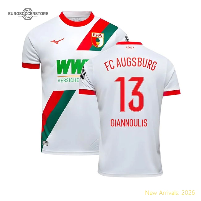 2025-2026 Fc Augsburg Home Shirt (giannoulis 13) - Great Value