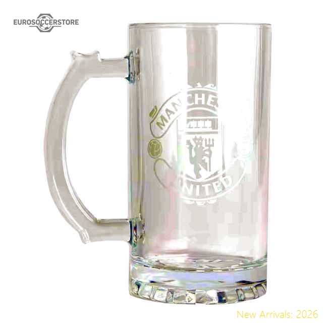 Premium Manchester United Fc Mono Crest Stein Glass Tankard - Premium