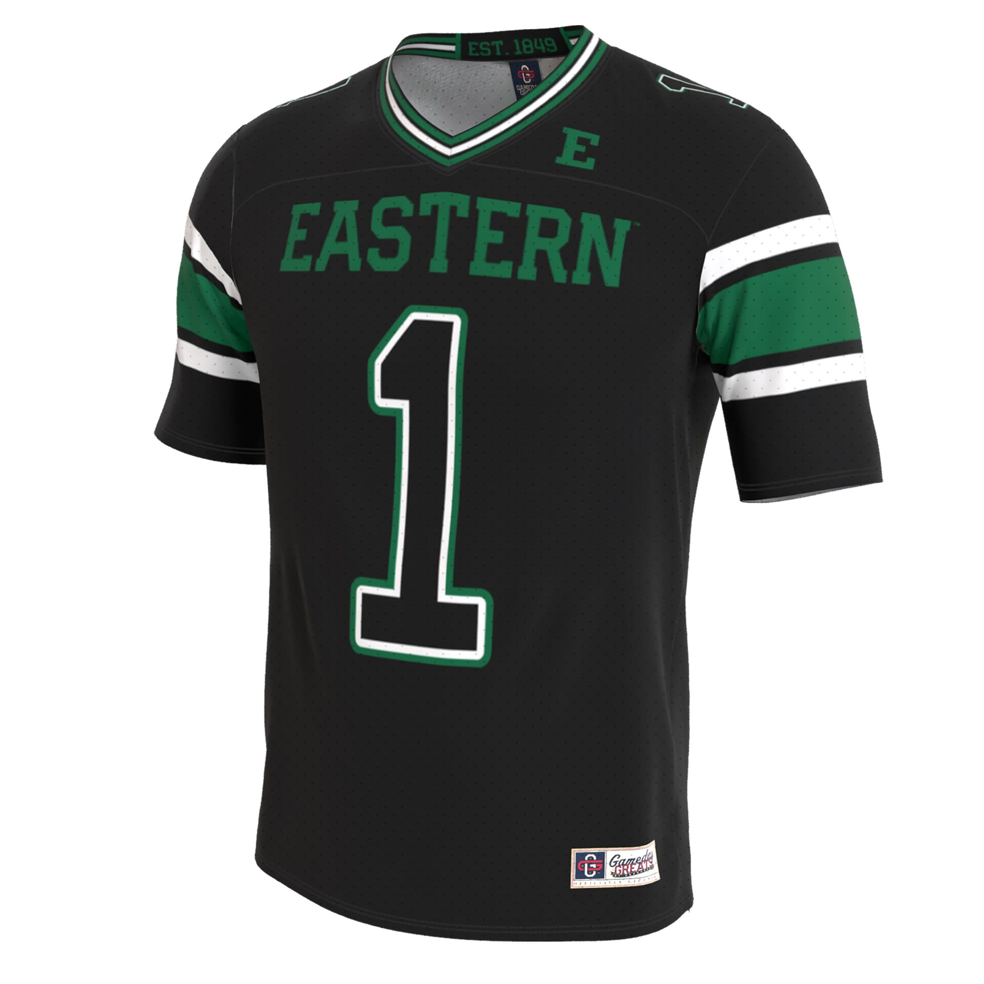 Eastern Michigan Eagles GameDay Greats Unisex Lightweight Collegiate Football Blackout Fashion Jersey