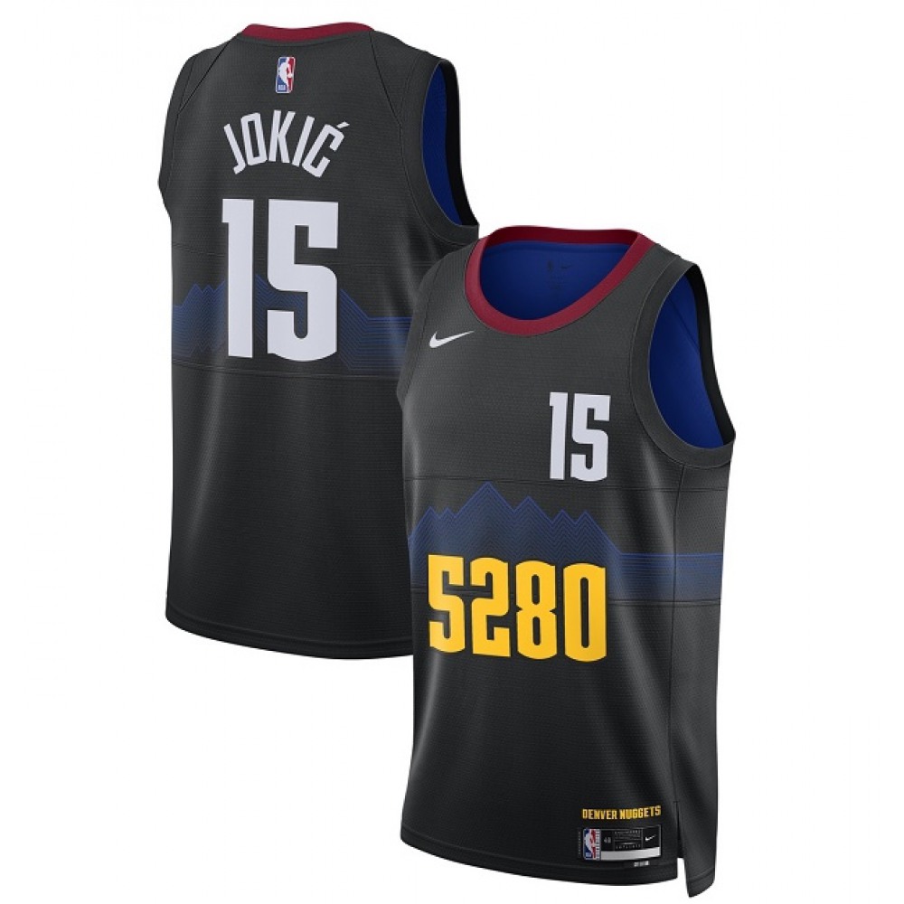 Official Nikola Jokic15 Denver Nuggets Jersey Black - City Edition
