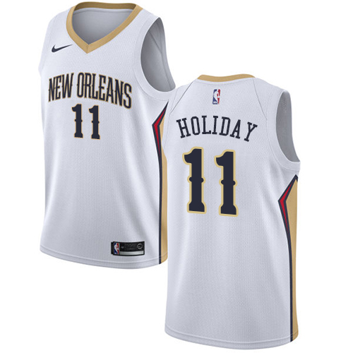 White Nike Orleans Pelicans #11 Pelicans Jersey - Durable Fabric