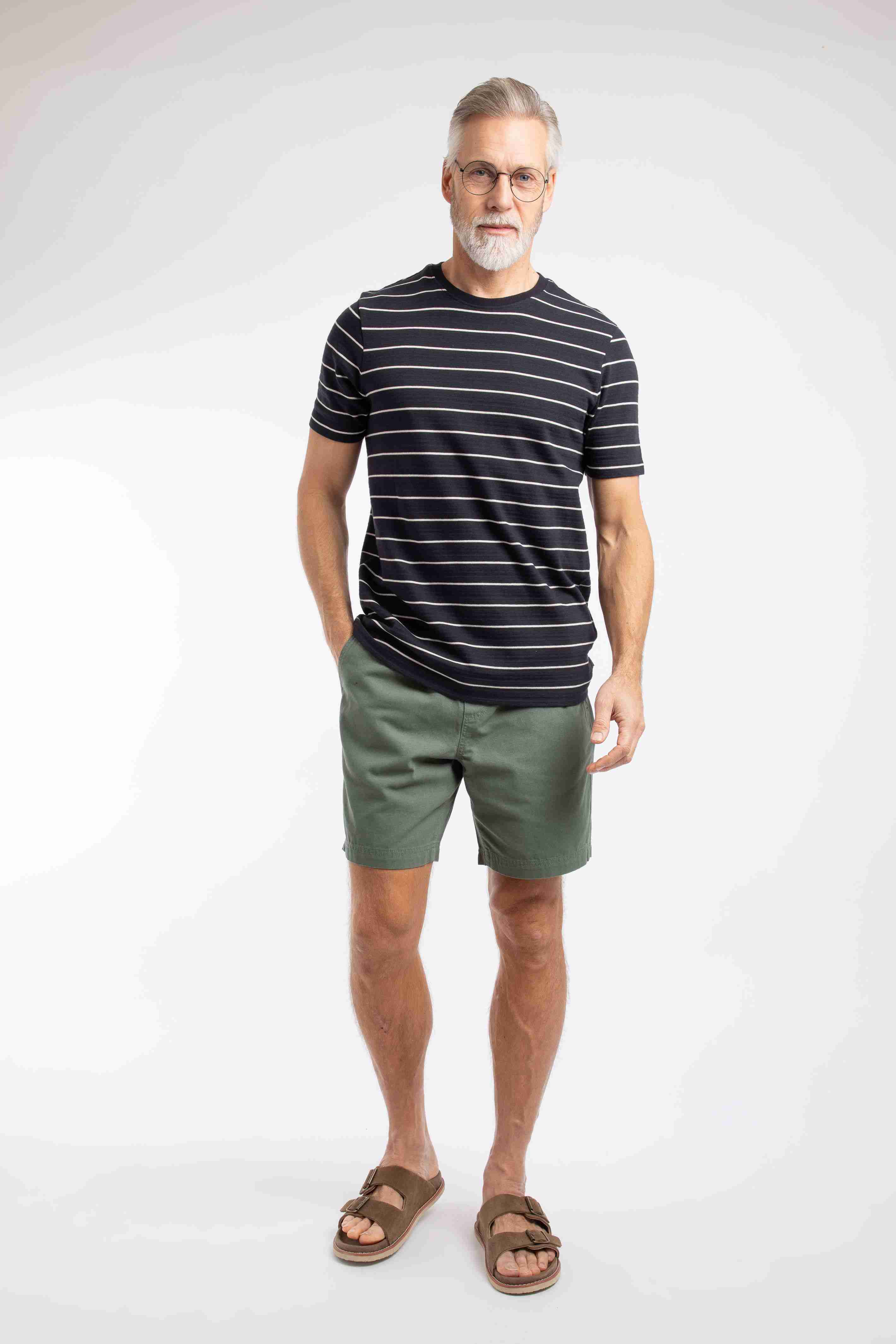 Grayson Textured Stripe T-Shirt Midnight