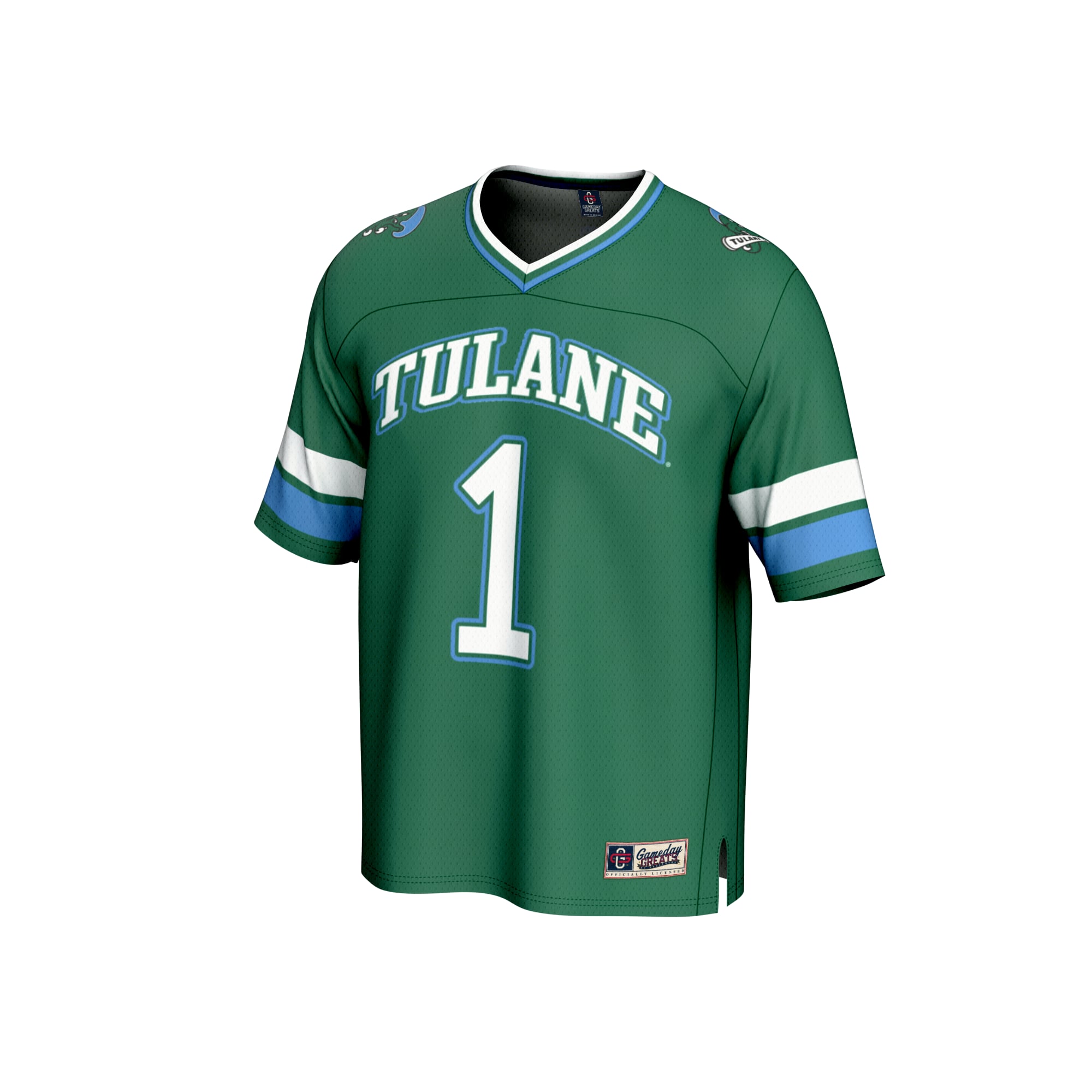 Youth #1 Green Tulane Green Wave Collegiate Football Fashion Jersey