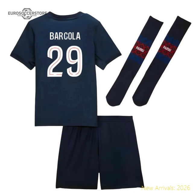 Professional-Grade 2025-2026 Psg Home Little Kids Mini Kit (Barcola