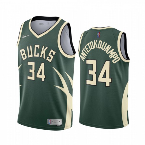 Green Giannis Antetokounmpo #34 Bucks Jersey - Breathable Material