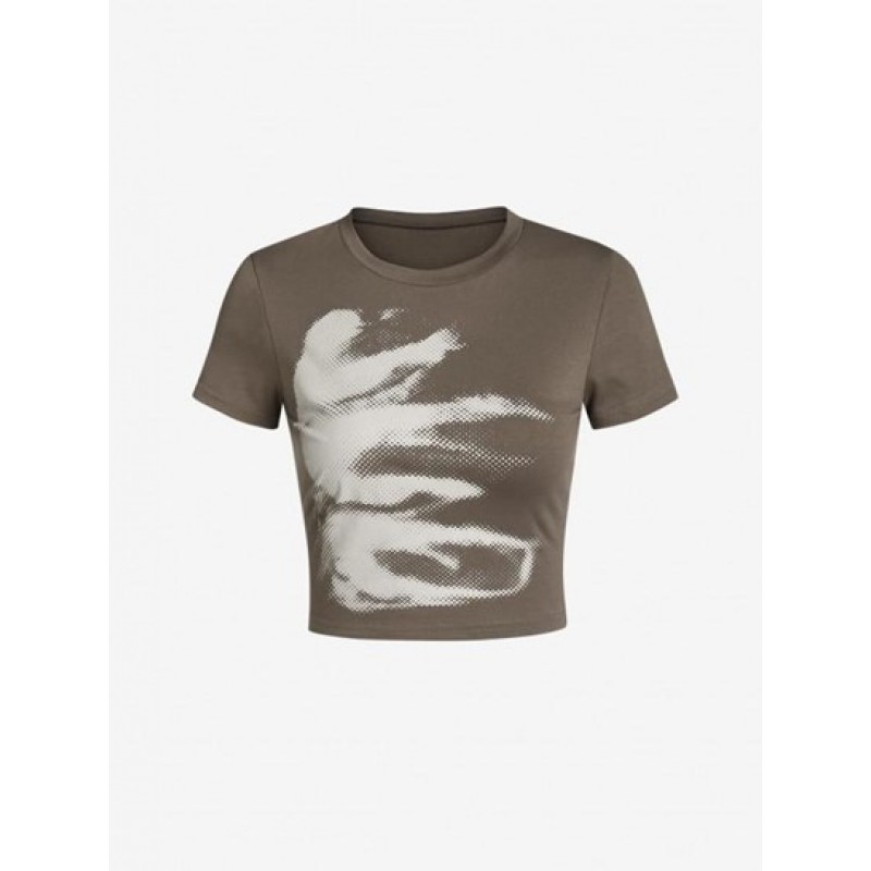 Abstract Patterned Graphic Baby Tee JV9466