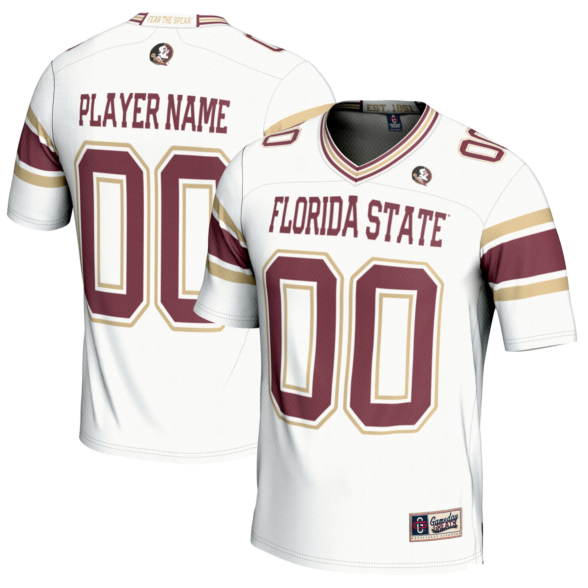 [NJP] Florida State Seminoles GameDay Greats Youth NIL Pick-A-Player Football Jersey - White