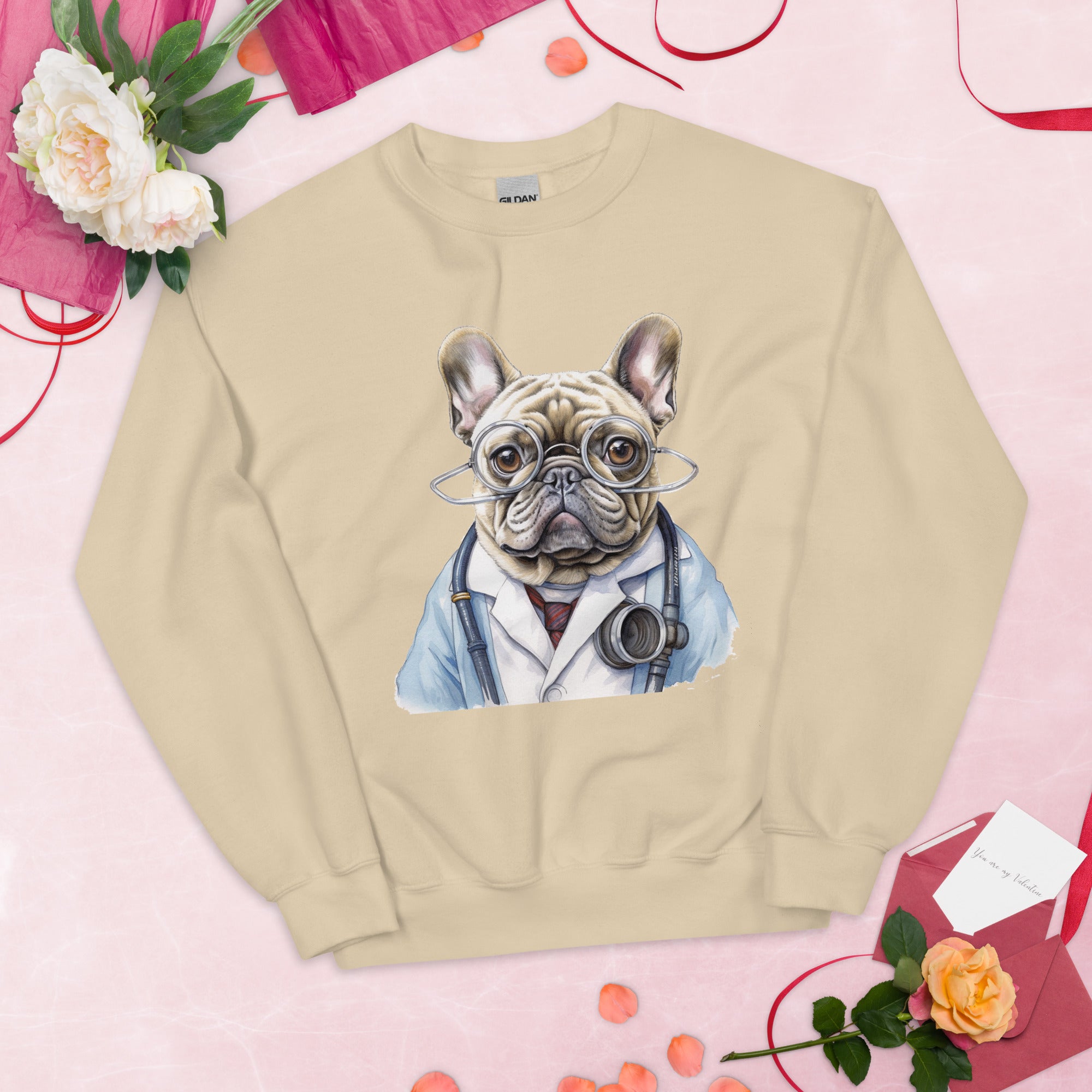 Pet-Lover Trendy Doctor Frenchie - Unisex Crew Neck Sweatshirt as a Gift