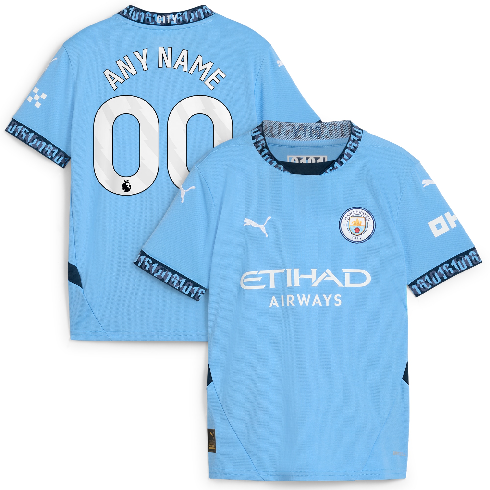 [SJH] Manchester City Youth 2024/25 Home Replica Custom Jersey - Light Blue