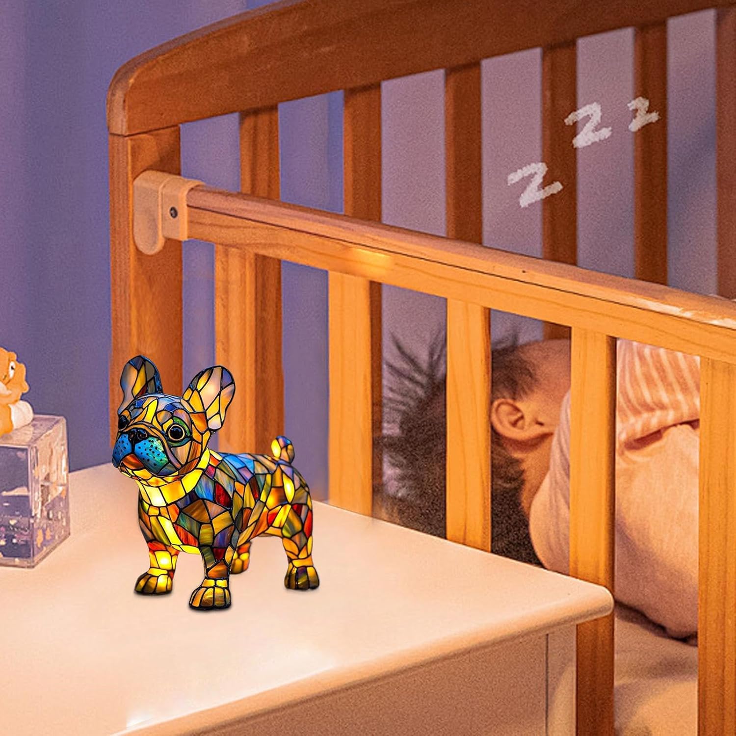 Breed-Designed Frenchie Resin Led Light – Cute Night Desk Lamp For Be...