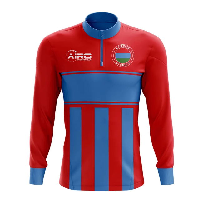 Kit Karelia Concept Football Half Zip Midlayer Top (Red-Blue)