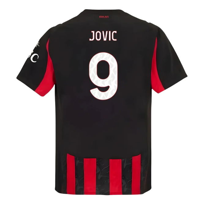 Match Day Acm Ac Milan Authentic Home Shirt Jovic #9 Premium Quali...