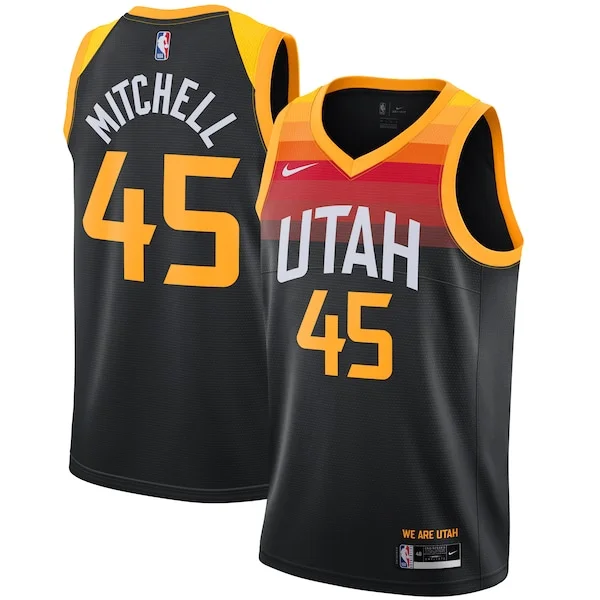 Durable Donovan Mitchell UTA Basketball Jersey - Black - Fan Favorite