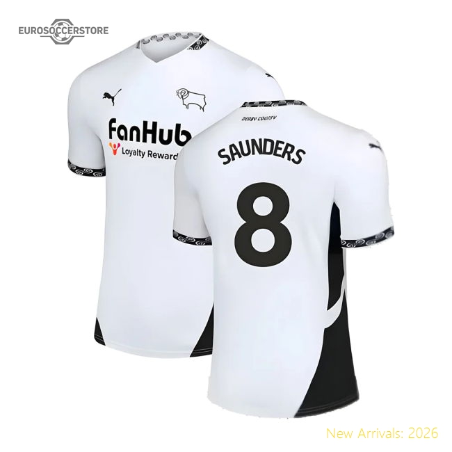 Derby County Children 2024 Home Jersey Shirt Football Fan Game Day Apparel