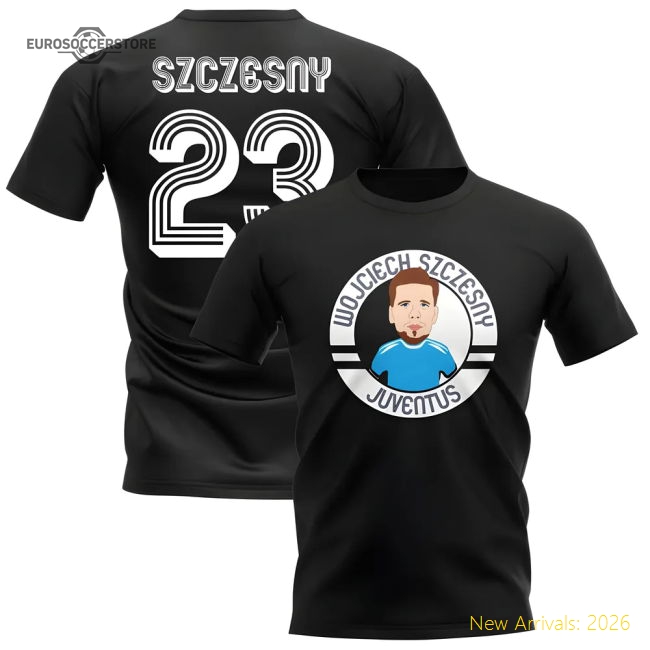 Best-Selling Wojciech Szczesny Juventus Illustration T-Shirt (Black)