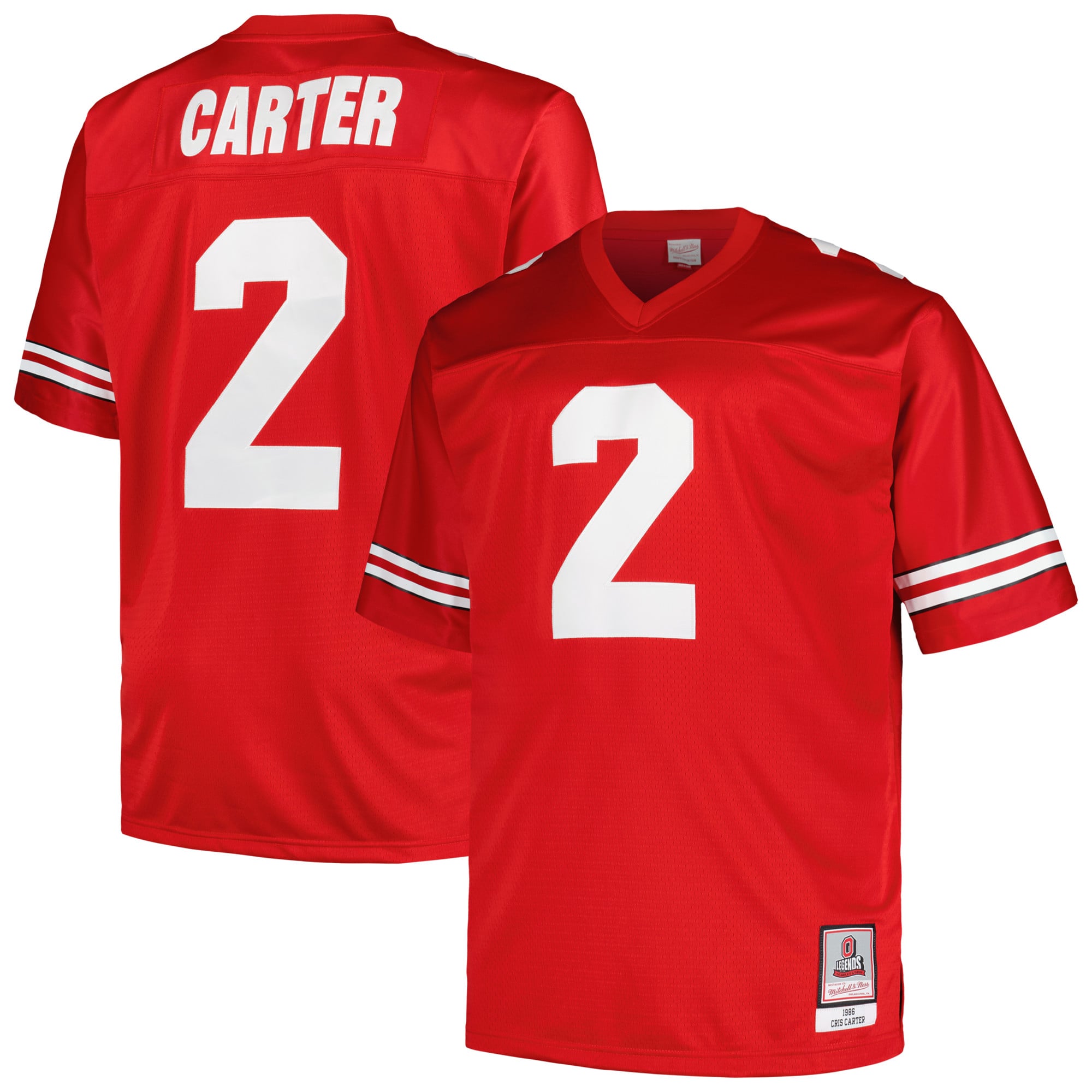 Cris Carter Ohio State Buckeyes Mitchell & Ness Big & Tall Legacy Jersey - Scarlet