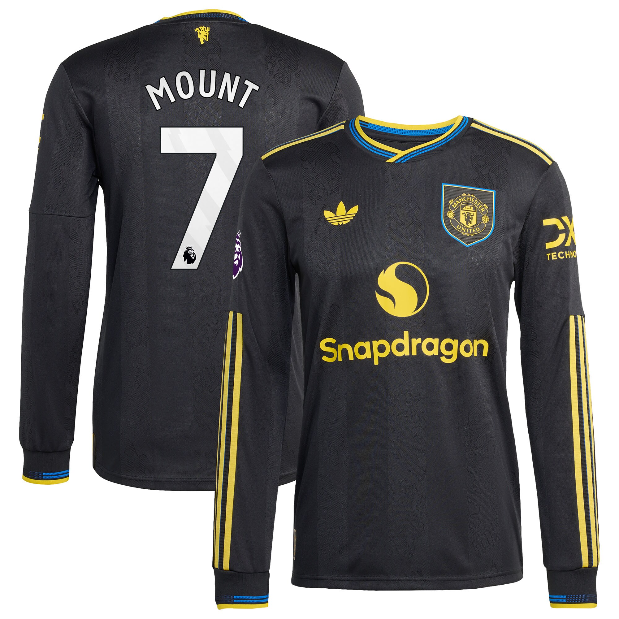 [SJH] Mason Mount Manchester United 2025/26 Third Authentic Long Sleeve Player Jersey - Black