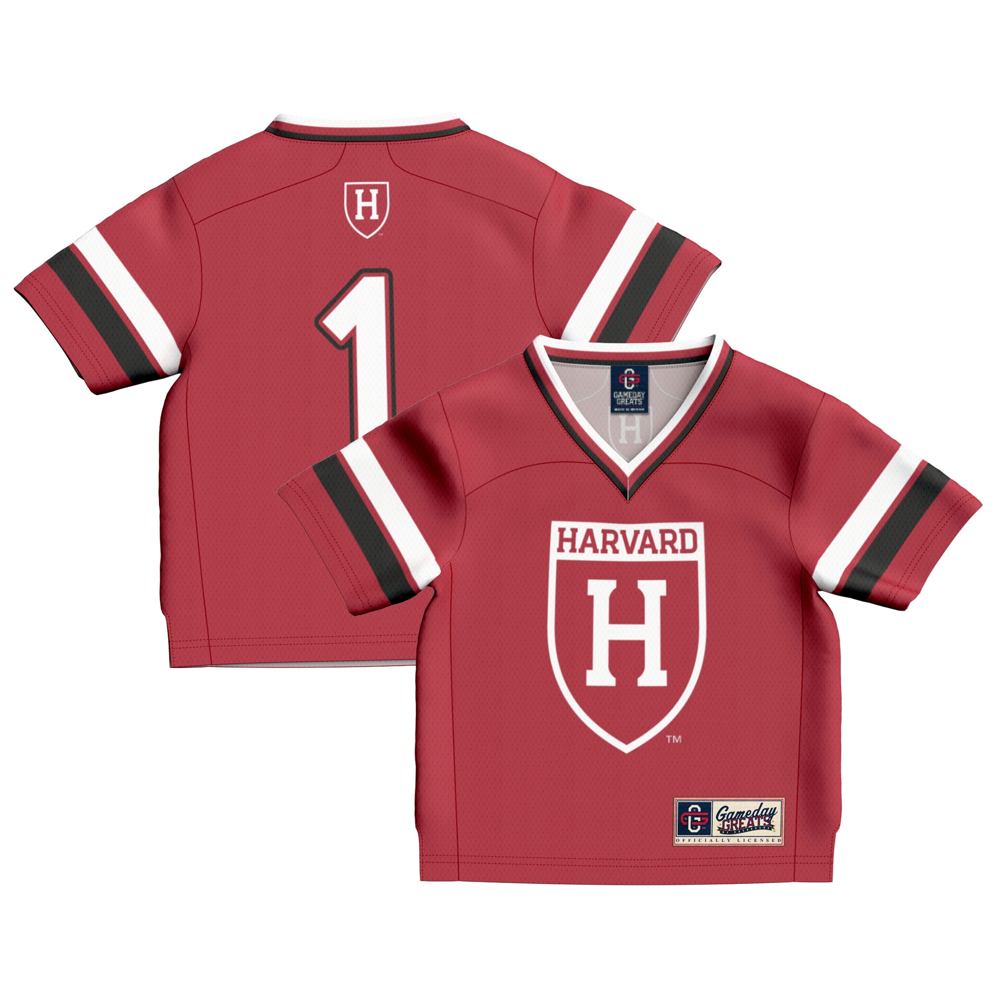#1 Harvard Crimson GameDay Greats Toddler Lightweight Collegiate Football Fashion 2026/2027 Football Jersey - Crimson
