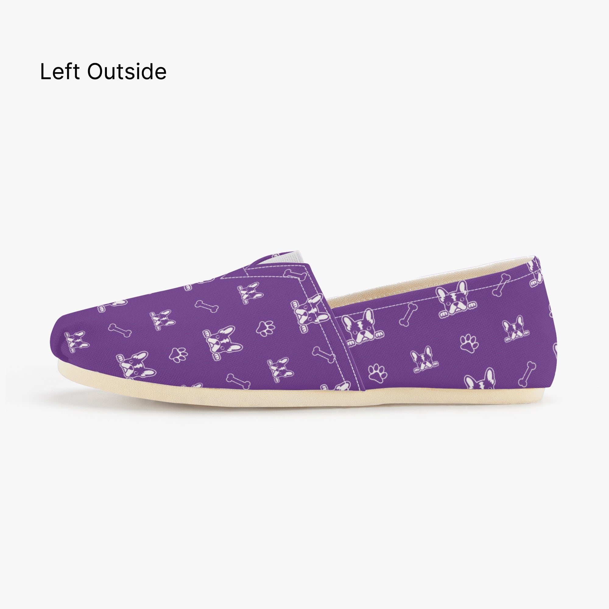 French Bulldog Smoky Casual Canvas Shoes Frenchie Paw Protection