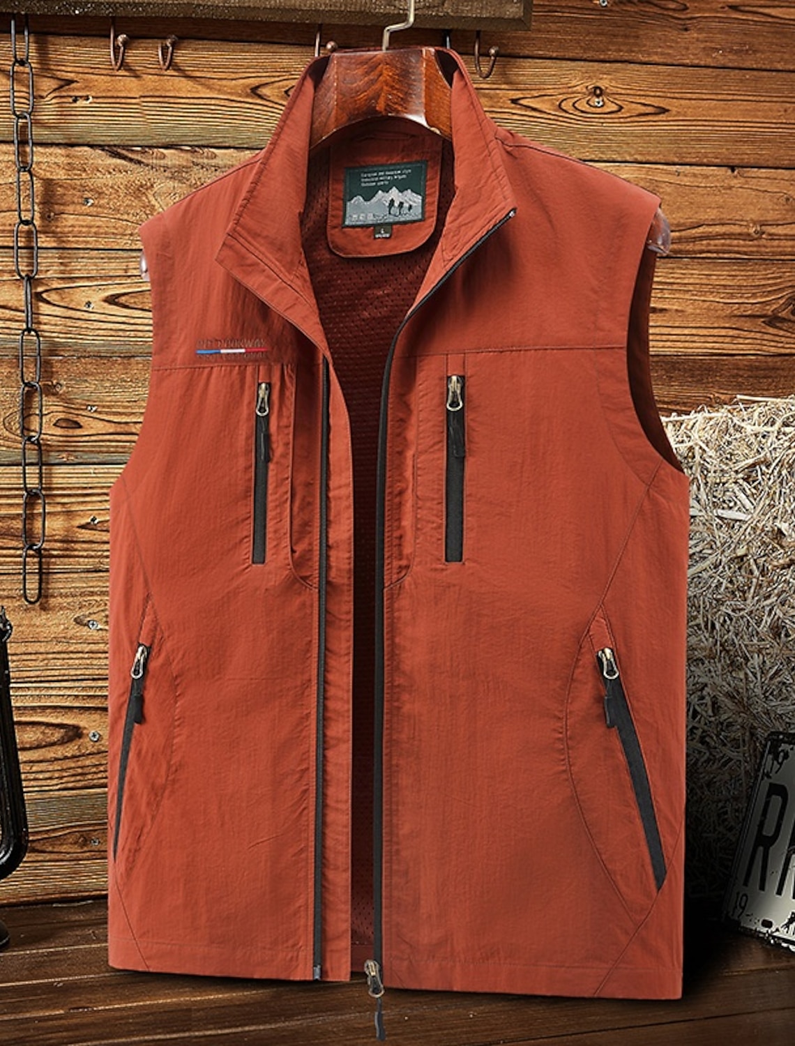 Men's Hiking Vest Winter Autumn / Fall Outdoor Comfortable Vest Hunting Fishing Climbing Black Army Green Red Khaki Dark Blue