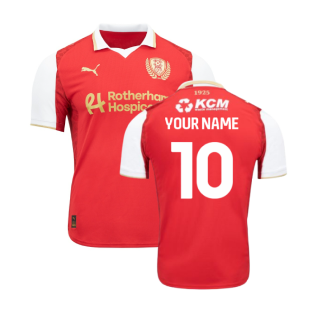 Authentic 2025-2026 Rotherham United Home Shirt (your Name) - Premium