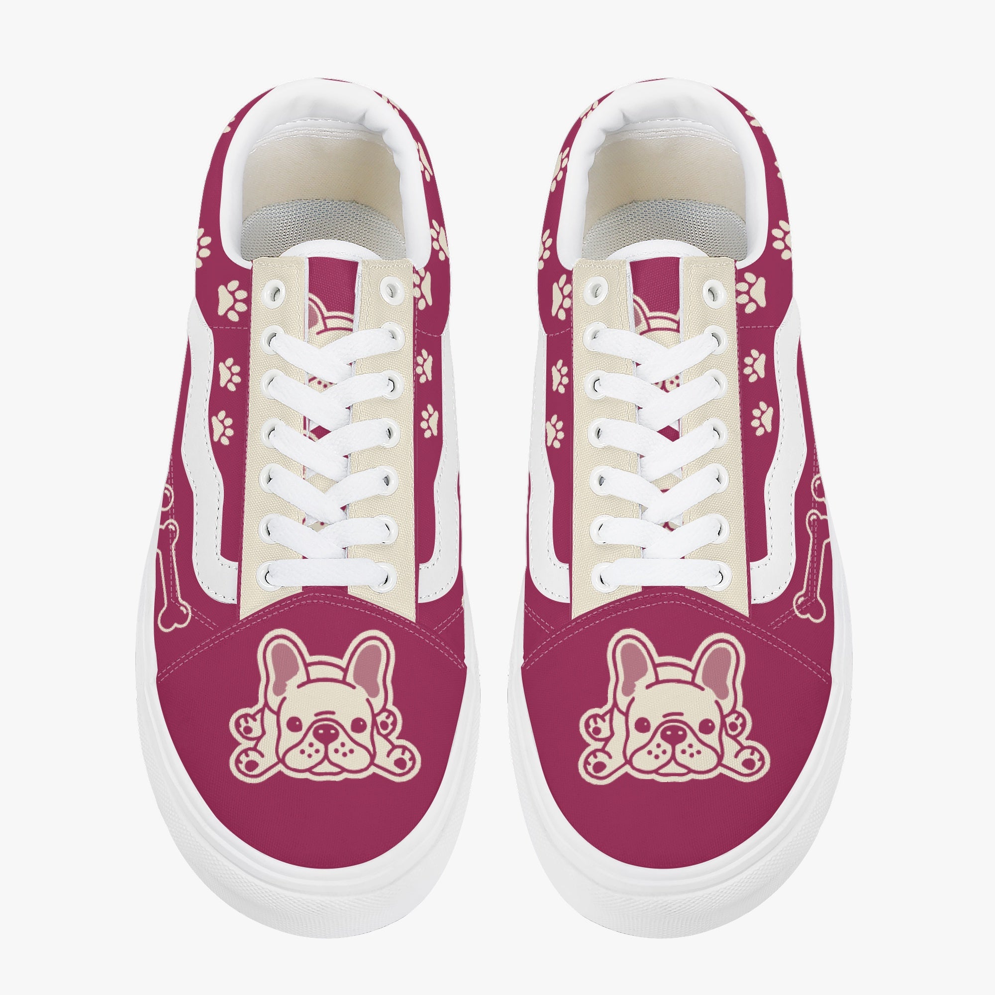 - Frenchie Lover Trendy Low-top Canvas Sneakers For Frenchie Fans