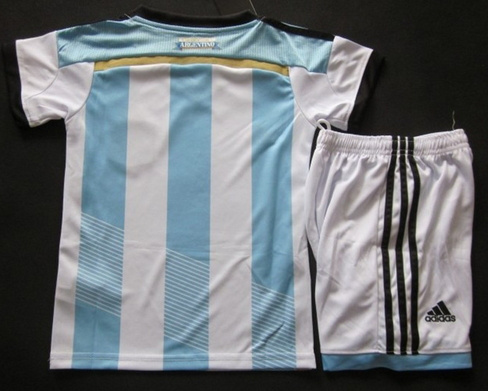 Kids 2014 World Cup Argentina Home Whole KitShirtShorts - World Cup