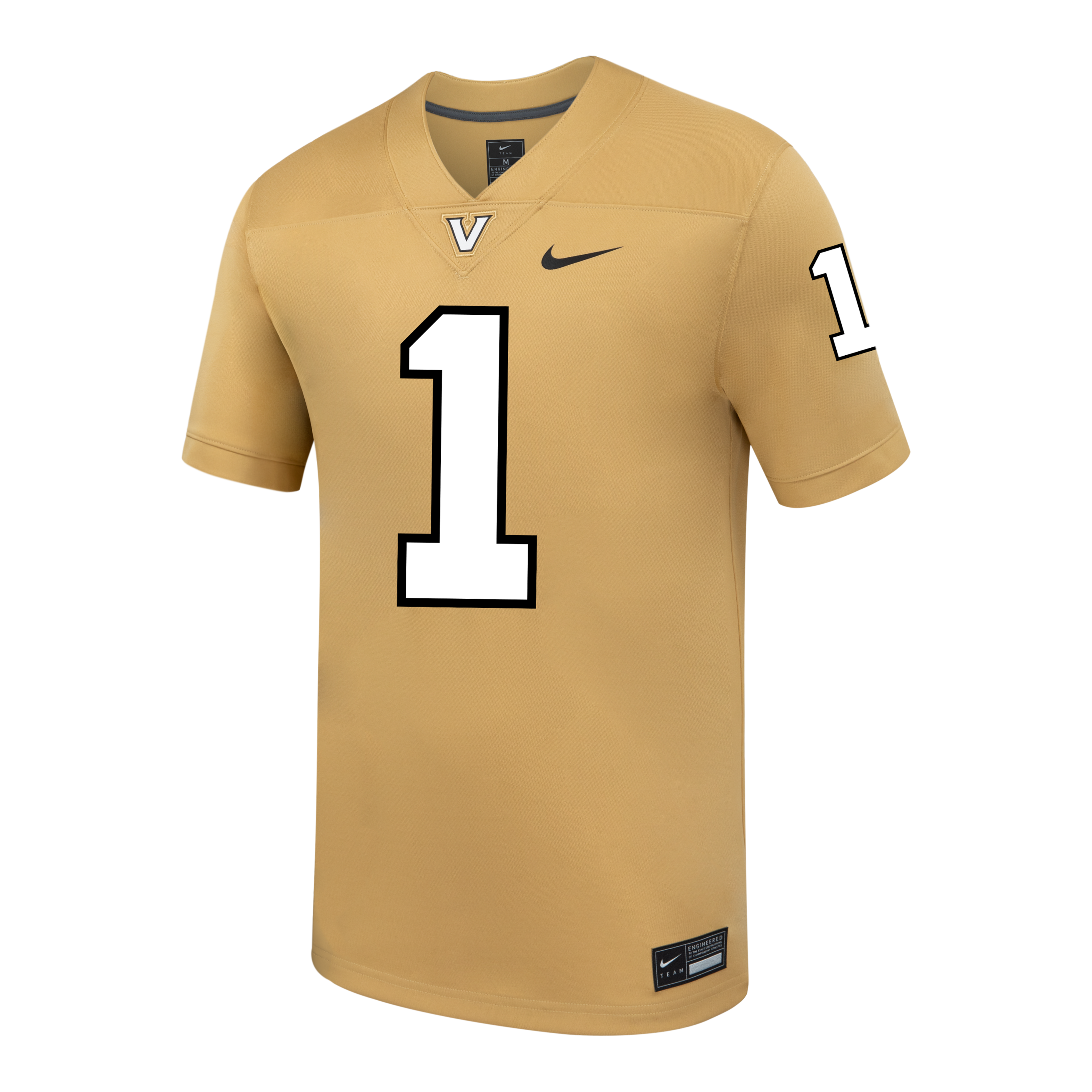 Men's #1 Gold Vanderbilt Commodores Football Jersey