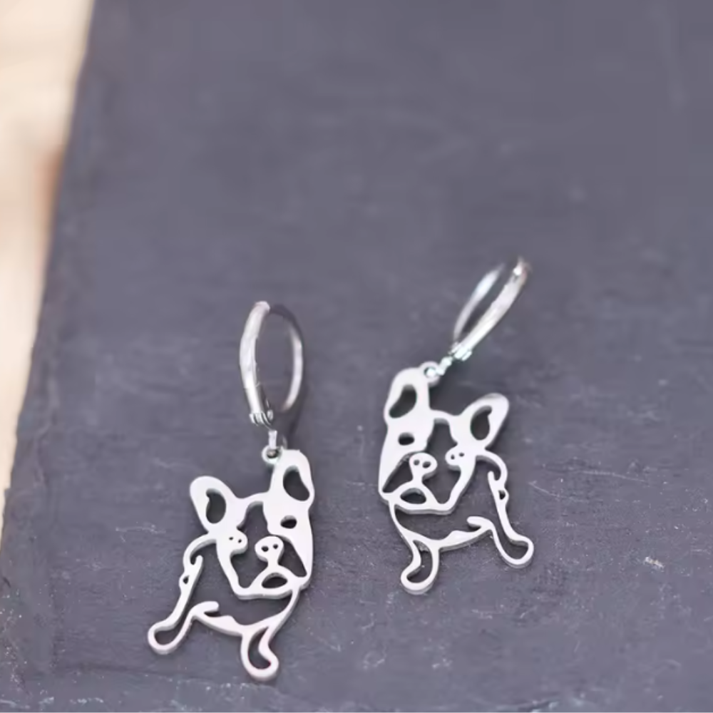 Street-Ready Fregild French Bulldog Earring Silver – Unique Dog Jewel...