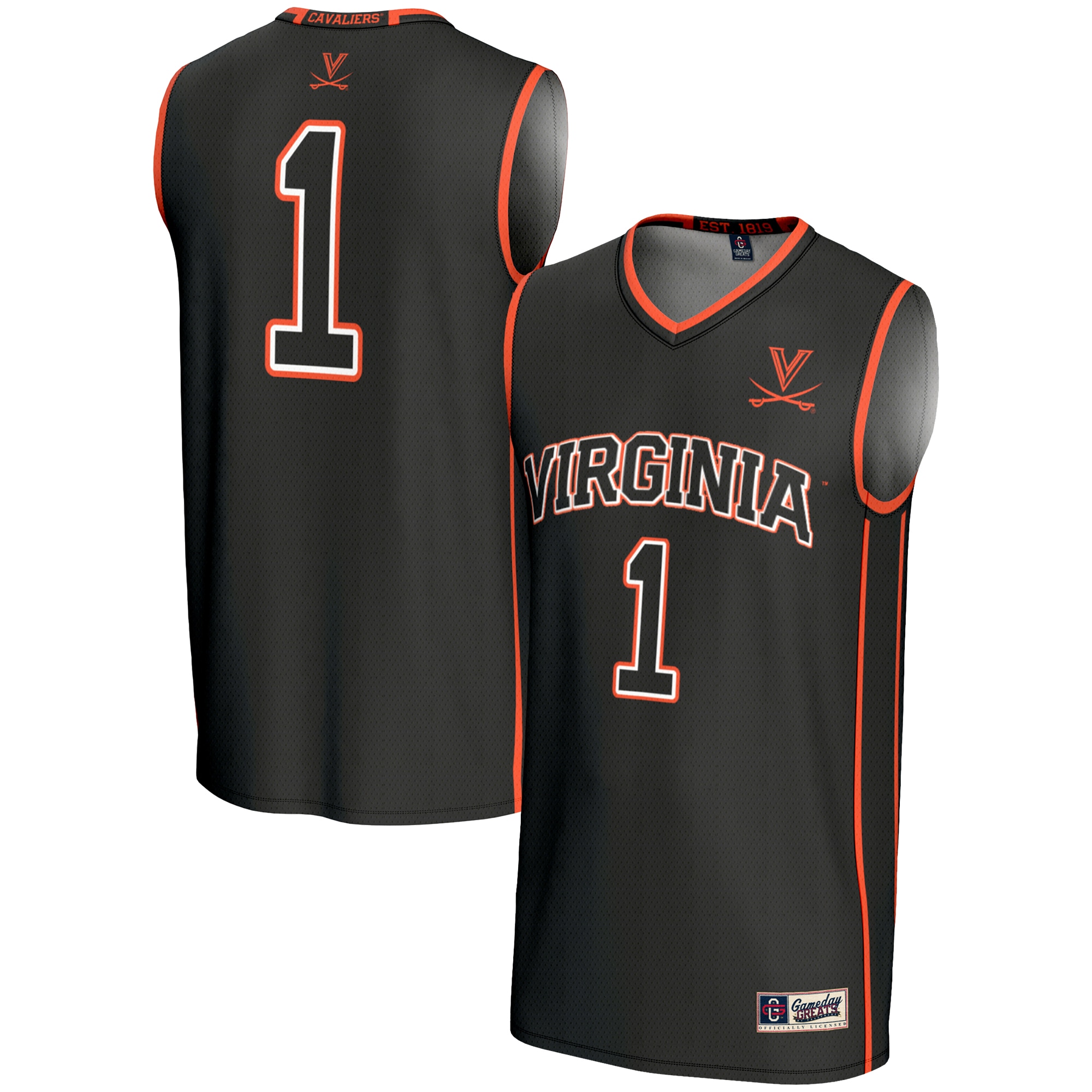 [NJP] Virginia Cavaliers GameDay Greats Lightweight Basketball Jersey - Black