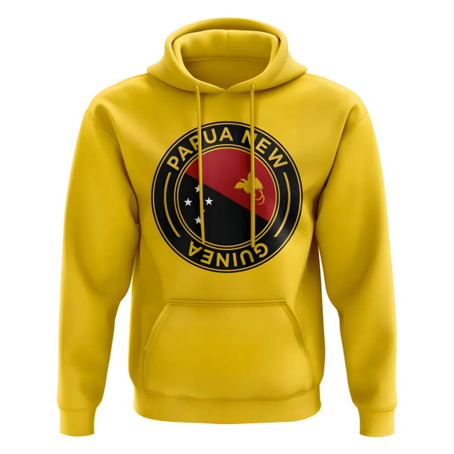 Authentic Papa New Guinea Football Badge Hoodie (Yellow)