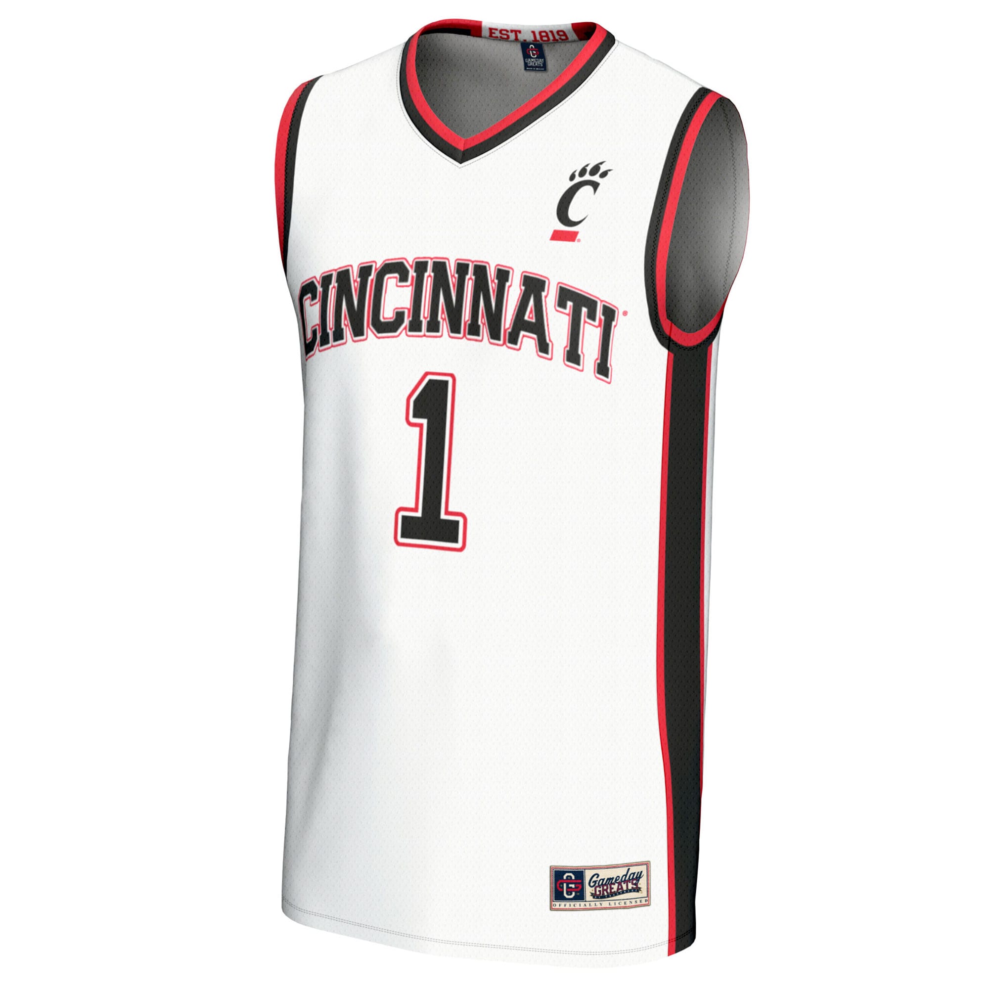 [NJP] Cincinnati Bearcats GameDay Greats Unisex Lightweight Basketball Fashion Jersey - White