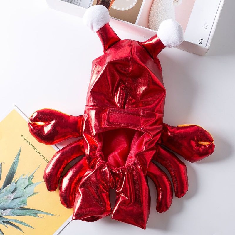 Red Crab Costume – Warm Cotton Funny Pet Halloween Outfit Winter Wear